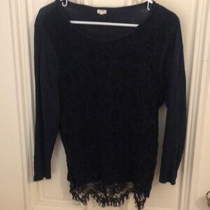 Elegant Black Lace Women's Top